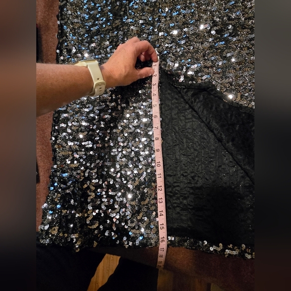 Unbranded Sequin Prom Dress Size 7/8 Black And Silver - Picture 4 of 9